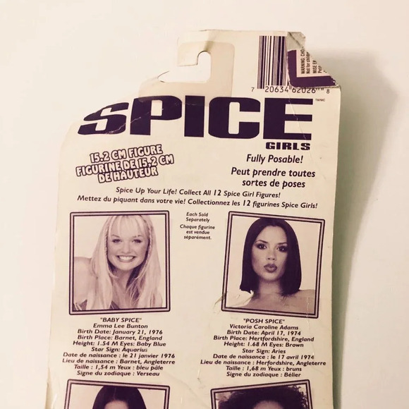 Vintage 1998 Posh  Spice Girls 6 Inch Tall Action Figure Doll Victoria Damaged - Picture 7 of 16